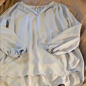 Blue quarter sleeve blouse